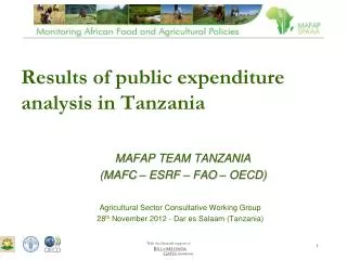 Results of public expenditure analysis in Tanzania