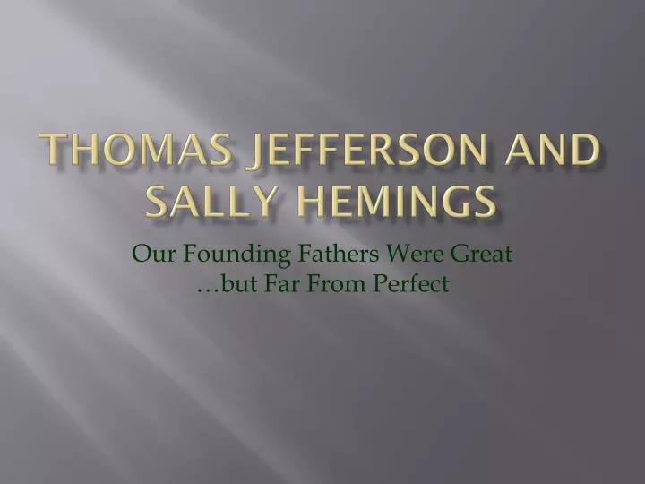 thomas jefferson and sally hemings