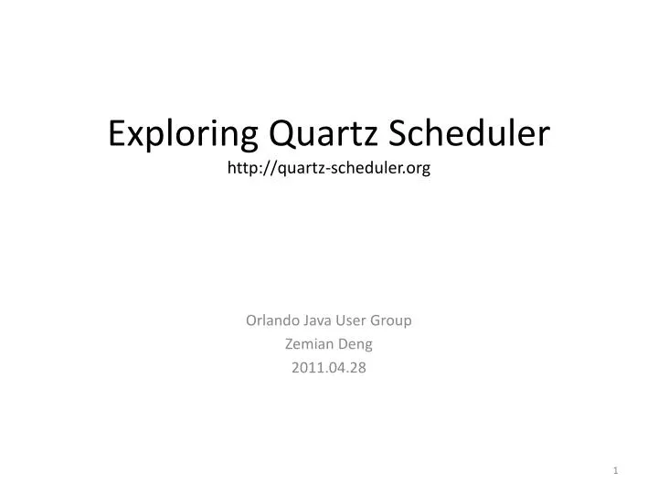 exploring quartz scheduler http quartz scheduler org