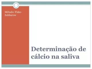 determina o de c lcio na saliva