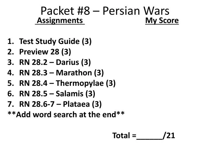 packet 8 persian wars