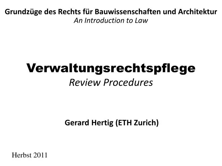 verwaltungsrechtspflege review procedures