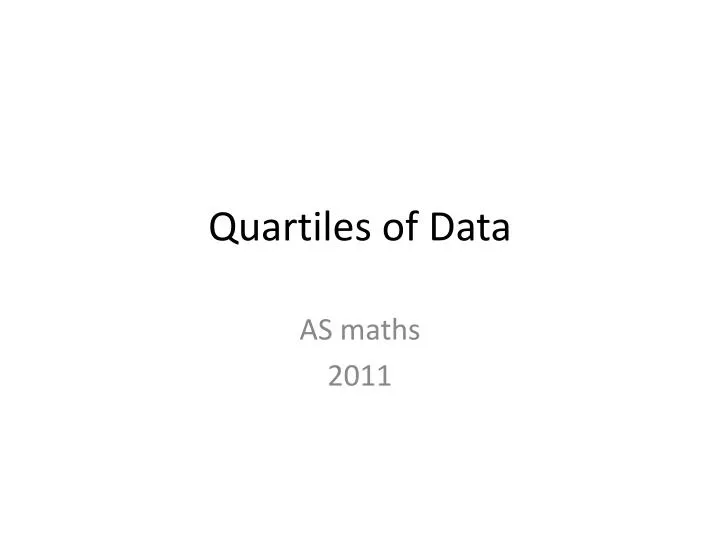 quartiles of data