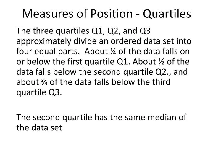 measures of position quartiles