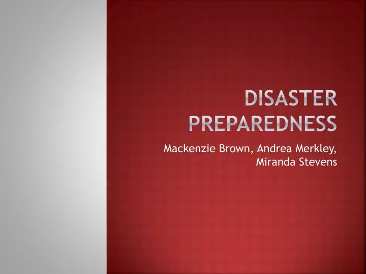 disaster preparedness