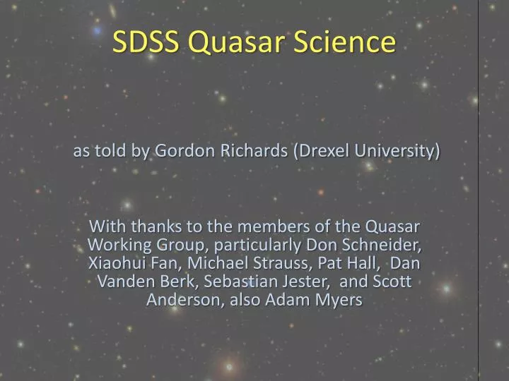 sdss quasar science
