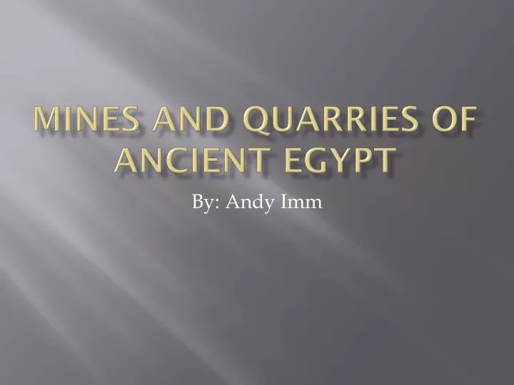 mines and quarries of ancient egypt