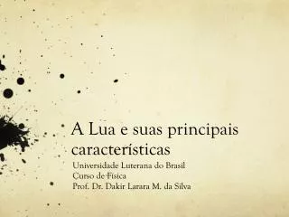 a lua e suas principais caracter sticas