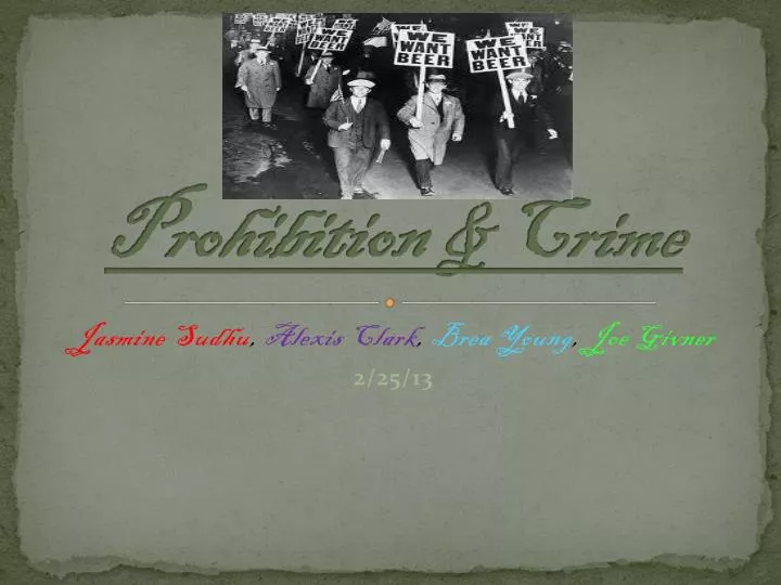 prohibition crime