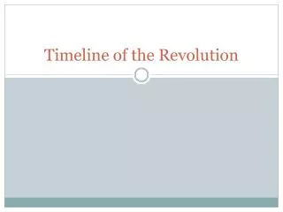Timeline of the Revolution