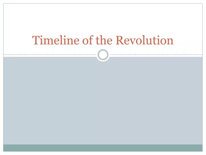 timeline of the revolution