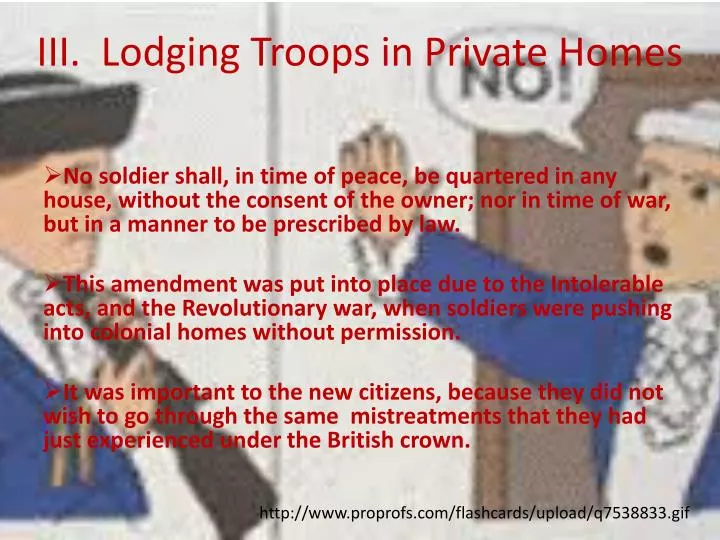 iii lodging troops in private homes