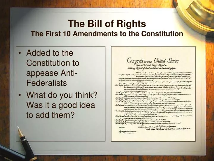 the bill of rights the first 10 amendments to the constitution