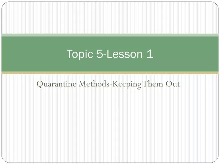 topic 5 lesson 1