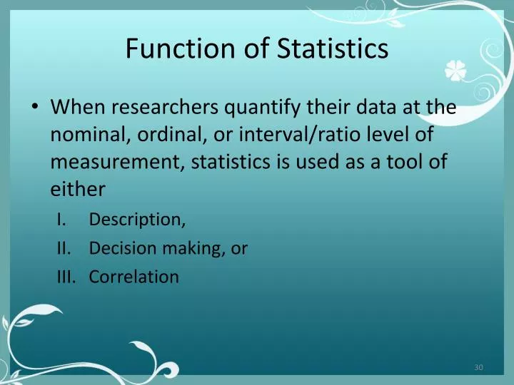 function of statistics