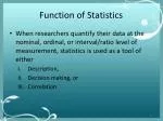 Function of Statistics - slide 1