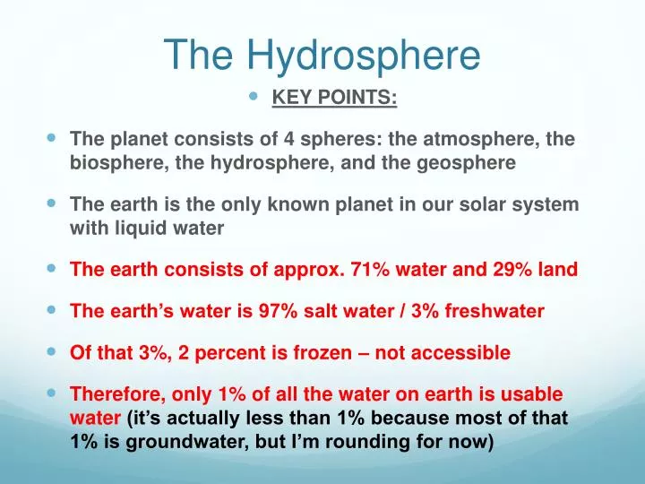 the hydrosphere