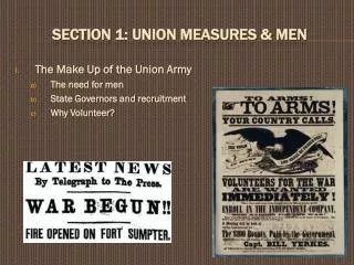 Section 1: Union Measures &amp; Men