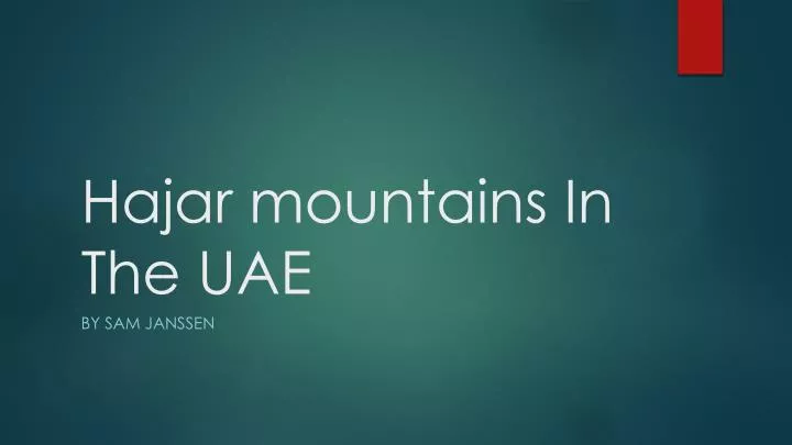 hajar mountains in the uae
