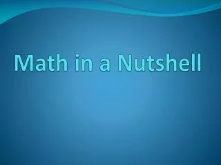 Math in a Nutshell