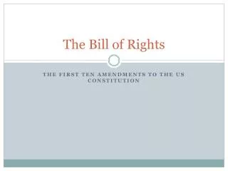 The Bill of Rights