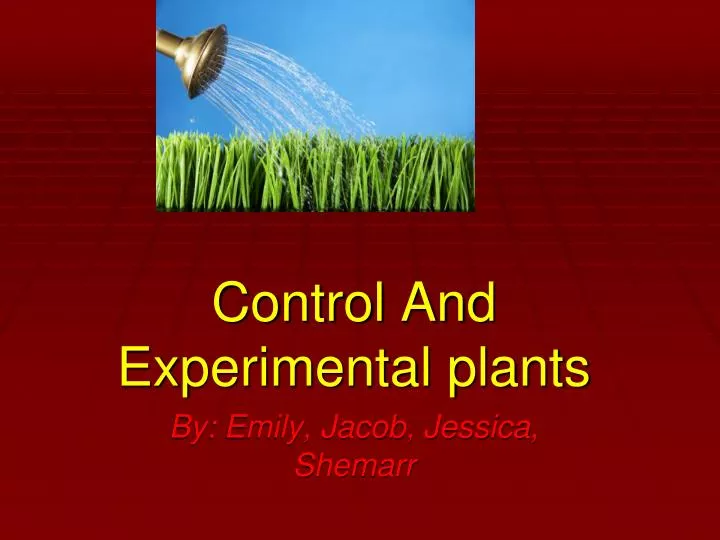 control and experimental plants