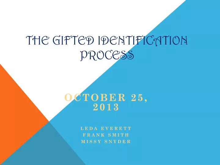 the gifted identification process