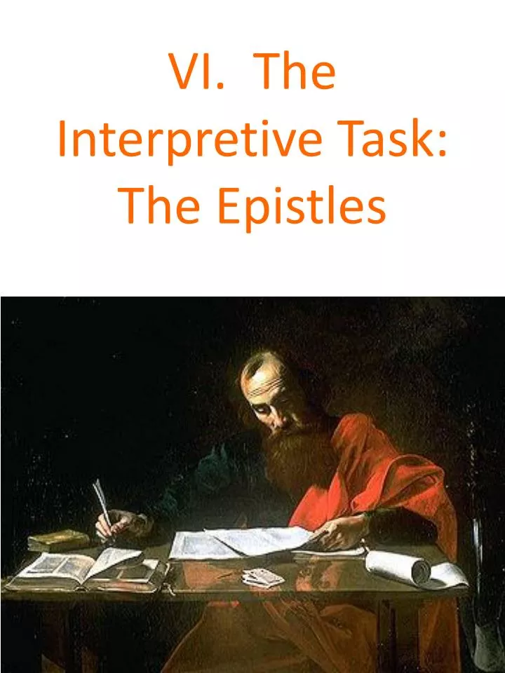 vi the interpretive task the epistles