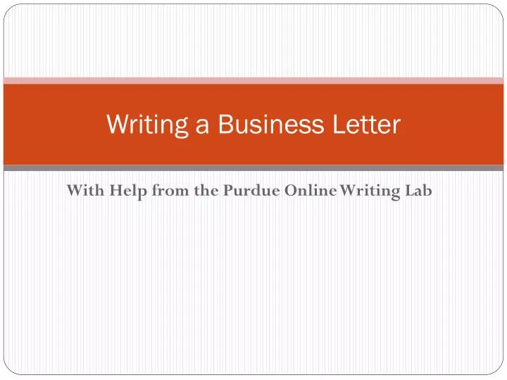 writing a business letter