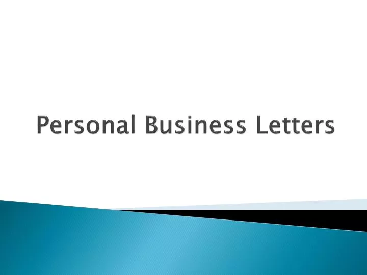 personal business letters