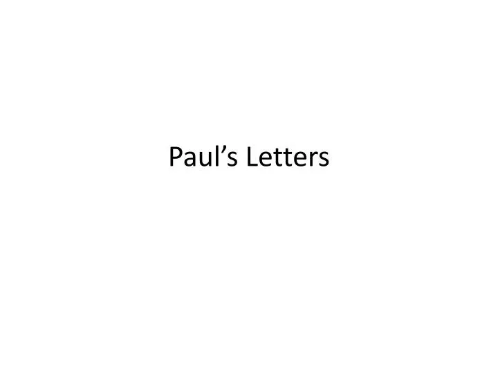 paul s letters
