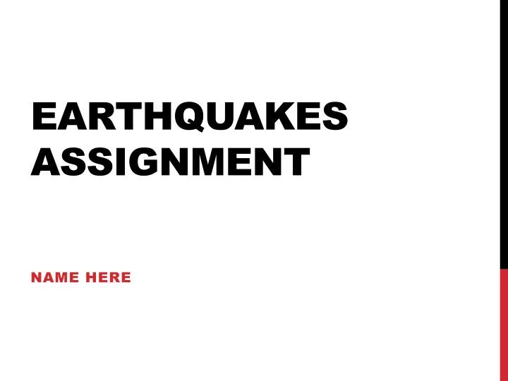 earthquakes assignment