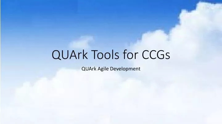 quark tools for ccgs