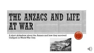 The Anzacs and Life at war