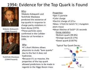1994: Evidence for the Top Quark is Found