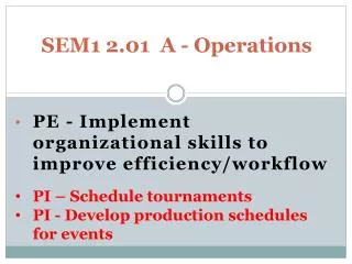SEM1 2.01 A - Operations