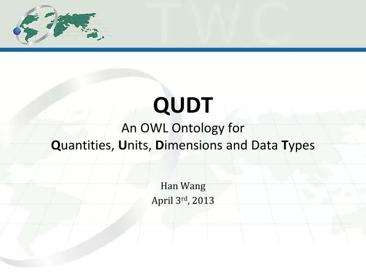qudt an owl ontology for q uantities u nits d imensions and data t ypes