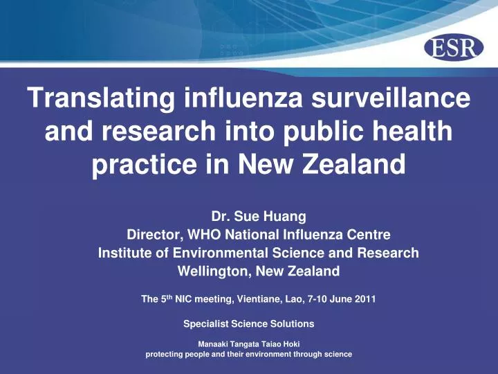 translating influenza surveillance and research into public health practice in new zealand