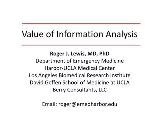 Value of Information Analysis