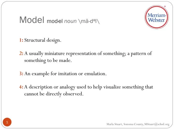 model mod el noun m d l