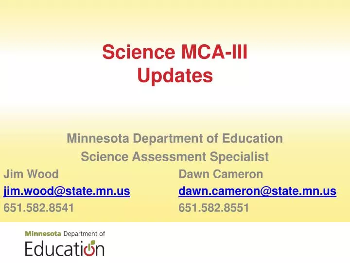science mca iii updates