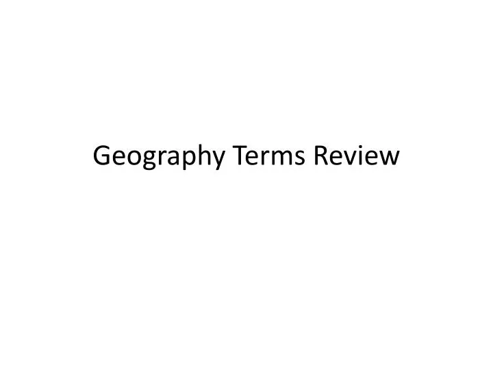 geography terms review