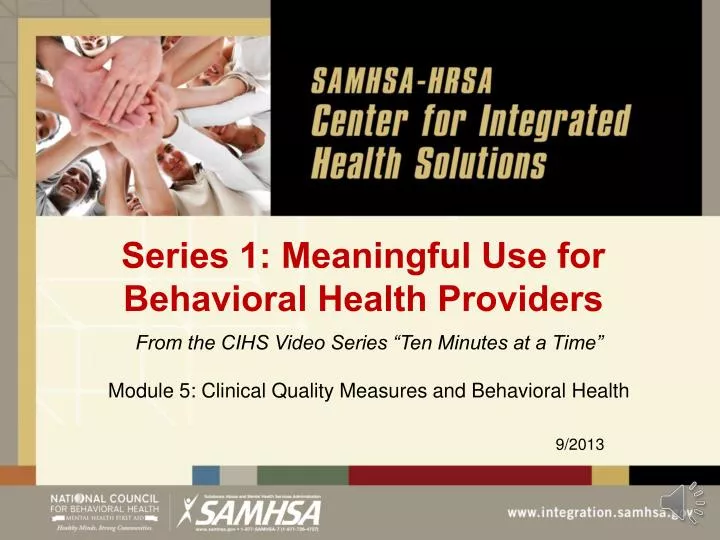 series 1 meaningful use for behavioral health providers