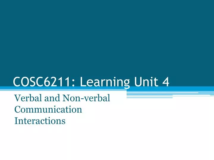 cosc6211 learning unit 4