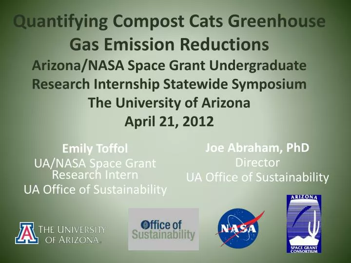 emily toffol ua nasa space grant research intern ua office of sustainability