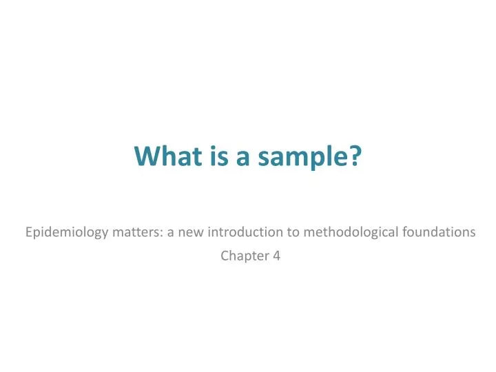 what is a sample