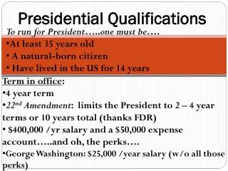 Presidential Qualifications