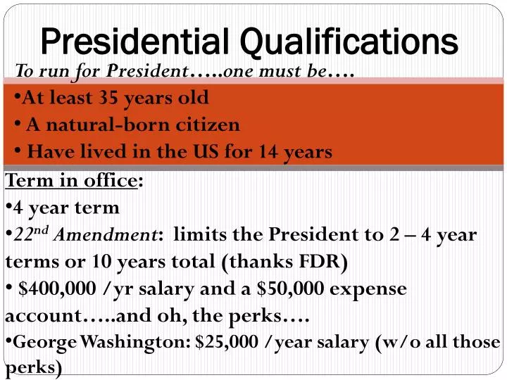 presidential qualifications