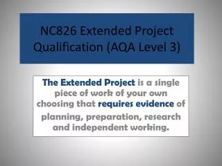 NC826 Extended Project Qualification (AQA Level 3)