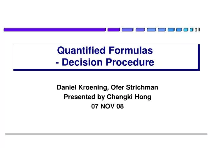 quantified formulas decision procedure